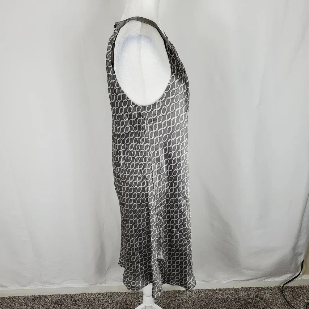 INC International Concepts Silk Gray Print Sleeveless Midi Shift Dress Womens 14 - Picture 3 of 8